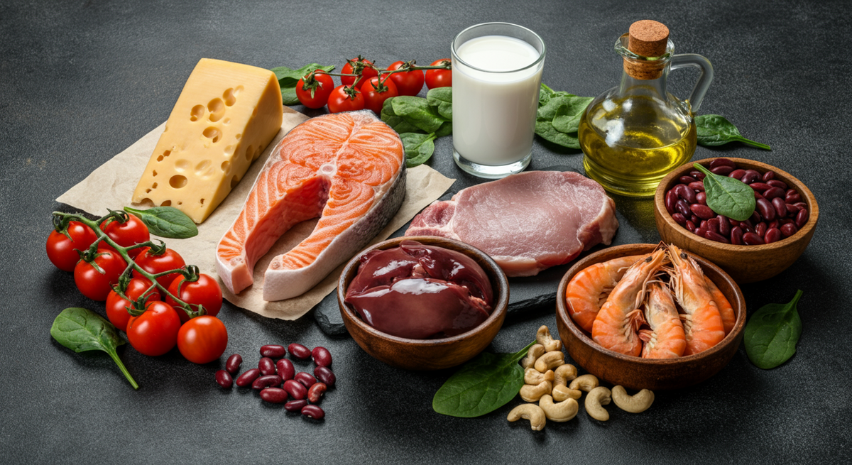 Platillo balanceado con vegetales y granos